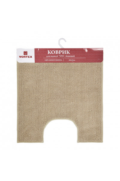 Коврик для туалета Vortex Spa под унитаз 60х55 см бежевый 24132 Коврик для туалета Vortex Spa под унитаз 60х55 см бежевый 24132