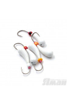Мормышка литая Яман Зубок Мал., 0,6 г, Kumho №30, цвет бел. с/накопит. (5 шт.) Я-МР1248БС