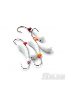 Мормышка литая Яман Зубок Мал., 0,6 г, Kumho №30, цвет бел. с/накопит. (5 шт.) Я-МР1248БС
