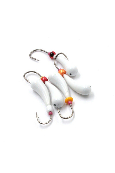 Мормышка литая Яман Зубок Мал., 0,6 г, Kumho №30, цвет бел. с/накопит. (5 шт.) Я-МР1248БС