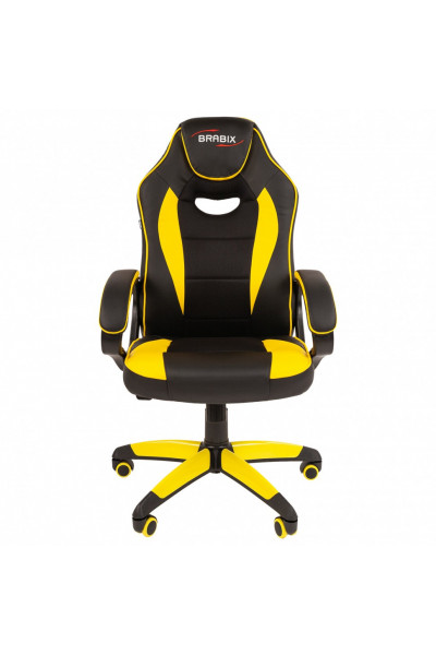 Кресло компьютерное Brabix Blaze GM-162, TW/экокожа, черно-желтое 532579, 7083507 Кресло компьютерное Brabix Blaze GM-162, TW/экокожа, черно-желтое 532579, 7083507
