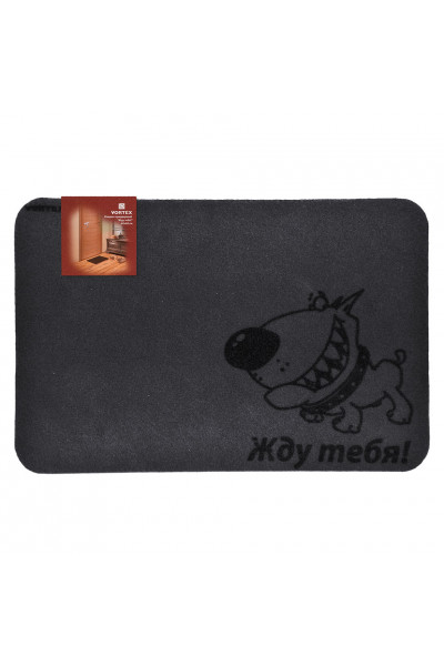 Коврик придверный Vortex Жду тебя 40х60 см 22393 Коврик придверный Vortex Жду тебя 40х60 см 22393