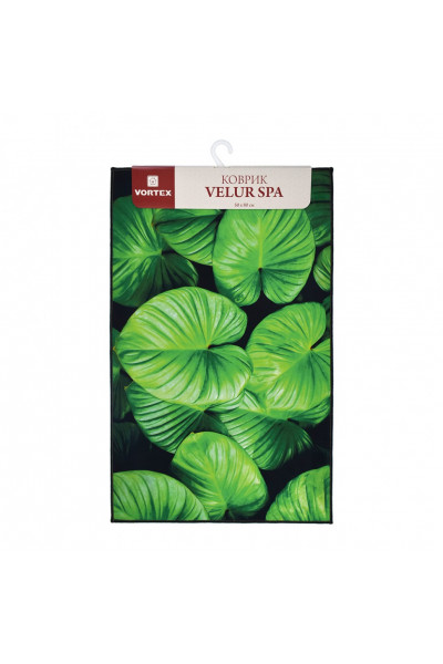Коврик влаговпитывающий Vortex Velur Spa 50х80 см Листья 24289 Коврик влаговпитывающий Vortex Velur Spa 50х80 см Листья 24289