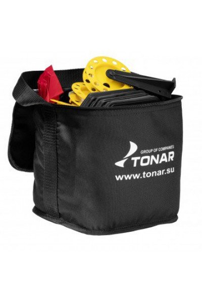 Набор жерлиц оснащенных 10 шт Тонар ЖЗО-03 в сумке, подставка 210, катушка 85 мм