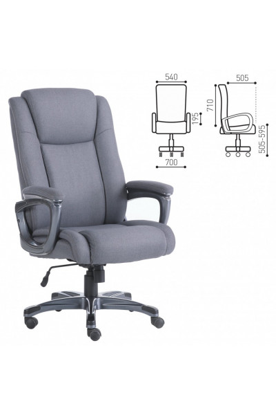 Кресло руководителя Brabix Premium Solid HD-005 до 180 кг, ткань, серое 531823 Кресло руководителя Brabix Premium Solid HD-005 до 180 кг, ткань, серое 531823