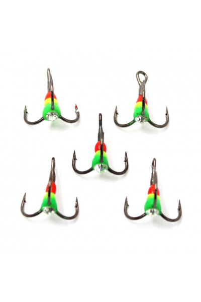 Крючок тройник Namazu светофор № 8 , GYR (5 шт.) N-HTL8GYR Крючок тройник Namazu светофор № 8 , GYR (5 шт.) N-HTL8GYR