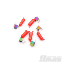 Мормышка безнасадочная Яман Гвоздекубик красный, d-2,5 мм, 0,6 г, кубик хамелеон (5 шт.) Я-МР1739