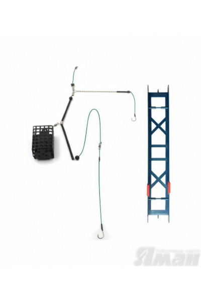 Оснастка фидерная Яман Лещ №3, кормушка 80 г, отвод 12 см, шнур 0,15 мм, крюч. 10 Я-ОЛ3-80-015-10