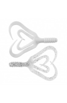 Твистер Helios Credo Four Tail 2,35"/6,0 см, цвет White & Sparkles 10 шт HS-20-002