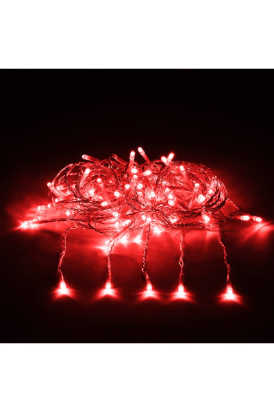 Светодиодная гирлянда для дома (красный свет) Vegas Занавес 156 LED, 12 нитей, 1,5х1,5 м, 220V 55080 Светодиодная гирлянда для дома (красный свет) Vegas Занавес 156 LED, 12 нитей, 1,5х1,5 м, 220V 55080
