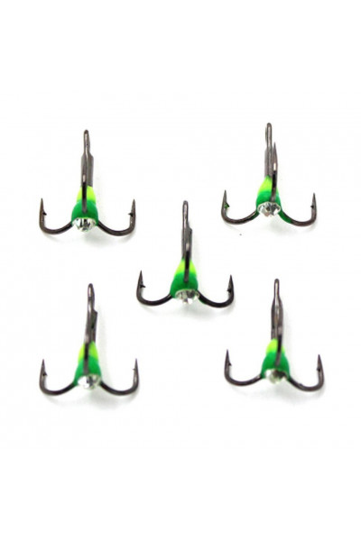 Крючок тройник Namazu светофор № 8 , YG (5 шт.) N-HTL8YG Крючок тройник Namazu светофор № 8 , YG (5 шт.) N-HTL8YG