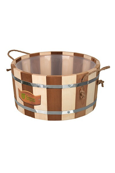 Ушат шайка для бани Банные Штучки Контраст с пластиковой вставкой, липа 15 л 31147 Ушат шайка для бани Банные Штучки Контраст с пластиковой вставкой, липа 15 л 31147