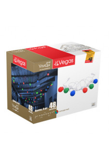 Уличная светодиодная гирлянда (мультиколор) Vegas Лампы 48 LED 2,4 м, 24V 55040