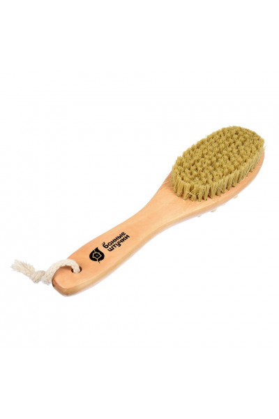 Щетка массажная для тела Банные Штучки двусторонняя с массажером 22 см 40029 Щетка массажная для тела Банные Штучки двусторонняя с массажером 22 см 40029