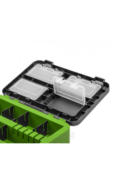Ящик рыболовный зимний Helios двухсекционный 19л серый/салатовый (HS-IB-19-GG) Ящик рыболовный зимний Helios двухсекционный 19л серый/салатовый (HS-IB-19-GG)