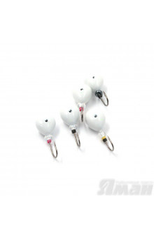 Мормышка литая Яман Клопик, 0,8 г, Kumho №32, цвет бел. с/накопит. (5 шт.) Я-МР1250БС