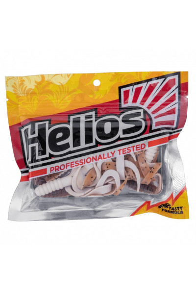 Твистер Helios Credo Four Tail 2,35/6,0 см, цвет Rusty & White 10 шт HS-20-005