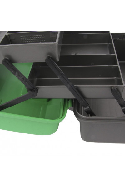 Ящик рыболова Helios двухполочный зеленый