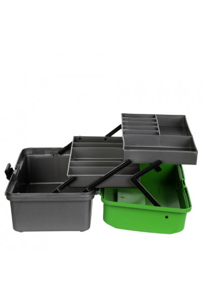 Ящик рыболова Helios двухполочный зеленый