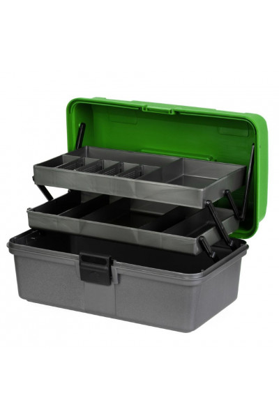 Ящик рыболова Helios двухполочный зеленый