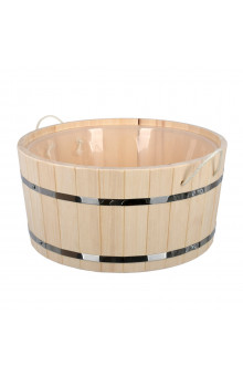 Ушат шайка для бани Банные Штучки Банька с пластиковой вставкой липа 25 л 31169