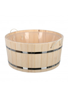 Ушат шайка для бани Банные Штучки Банька с пластиковой вставкой липа 25 л 31169