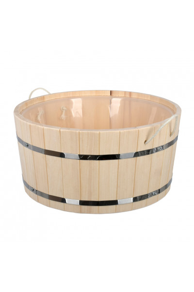Ушат шайка для бани Банные Штучки Банька с пластиковой вставкой липа 25 л 31169