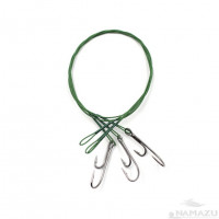 Поводок сталь/нейлон Namazu зел, D0,48 мм, 40 см, живц. крюч. № 2/0, до 29 кг 3 шт N-LS48-40DR2/0L