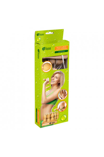 Массажёр деревянный ленточный для спины Банные Штучки 40071 Массажёр деревянный ленточный для спины Банные Штучки 40071