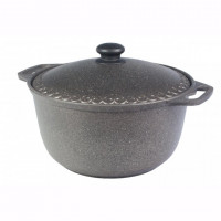 Кастрюля антипригарная с крышкой Силумин Гранит Азиатка 6л (ГКА06)