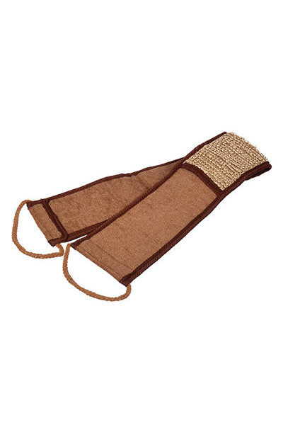 Мочалка из рами Банные Штучки лента с веревочными ручками 40364