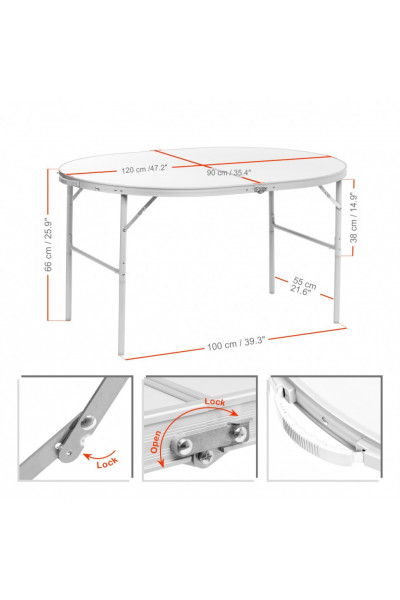 Стол складной алюминиевый овальный Helios T-21407M-A-1 Стол складной алюминиевый овальный Helios T-21407M-A-1