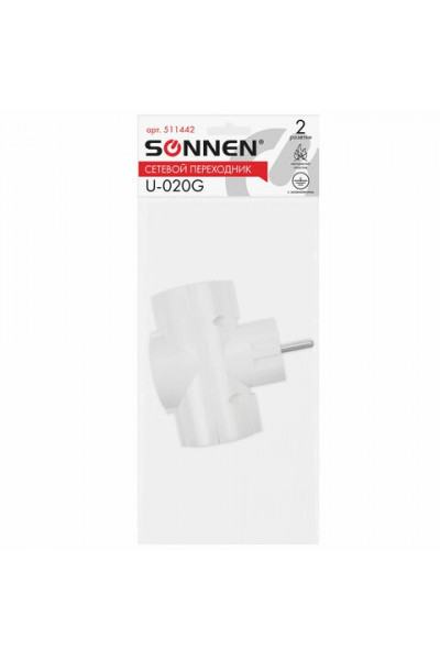 Сетевой тройник Sonnen U-030G, 3 розетки 511441 Сетевой тройник Sonnen U-030G, 3 розетки 511441