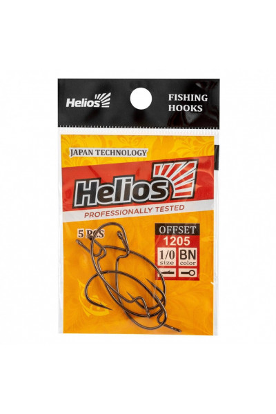 Крючок офсетный Helios №1/0 цвет BN (5 шт) HS-1205-1/0 Крючок офсетный Helios №1/0 цвет BN (5 шт) HS-1205-1/0