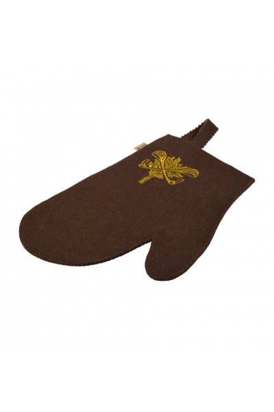 Рукавица для бани Банные Штучки (войлок) коричневая 41420 Рукавица для бани Банные Штучки (войлок) коричневая 41420