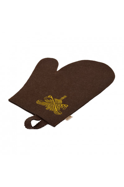 Рукавица для бани Банные Штучки (войлок) коричневая 41420 Рукавица для бани Банные Штучки (войлок) коричневая 41420