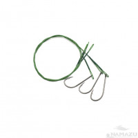 Поводок сталь/нейлон Namazu зел, D0,42 мм, 40 см, крючок № 1/0, до 23 кг 3 шт N-LS42-40BH1/0L