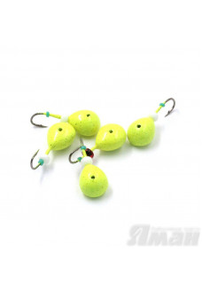 Мормышка литая Яман Клопик, 0,8 г, Kumho №32, цвет фц. желтый (5 шт.) Я-МР1250ФЖ
