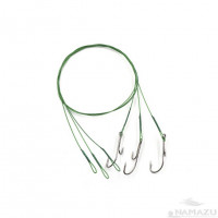 Поводок сталь/нейлон Namazu зел, D0,48 мм, 50 см, живц. крюч. № 2/0, до 29 кг 3 шт N-LS48-50DR2/0L