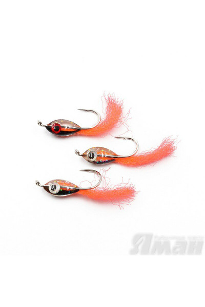 Мормышка Яман Подсадка малек с ушком, L-11 мм, 0,16 г, №10, цвет оранжевый (3 шт.) Я-МР1866