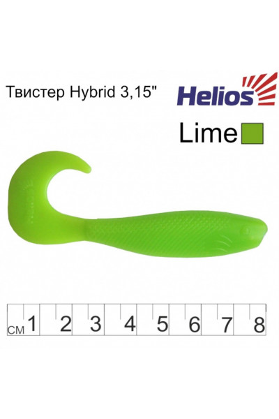 Твистер Helios Hybrid 3,15/8,0 см, цвет Lime 7 шт HS-14-008 Твистер Helios Hybrid 3,15/8,0 см, цвет Lime 7 шт HS-14-008
