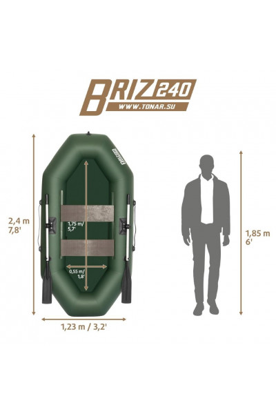 Лодка ПВХ Тонар Бриз 240 (зеленая) Лодка ПВХ Тонар Бриз 240 (зеленая)