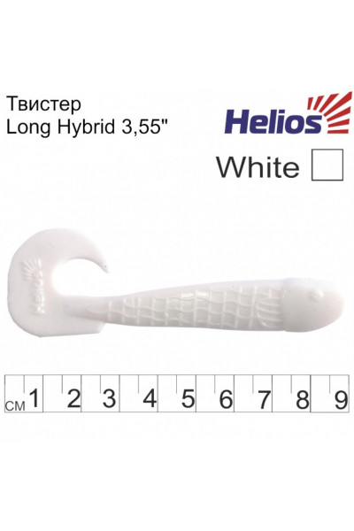 Твистер Helios Long Hybrid 3,55/9,0 см, цвет White 7 шт HS-15-001 Твистер Helios Long Hybrid 3,55/9,0 см, цвет White 7 шт HS-15-001