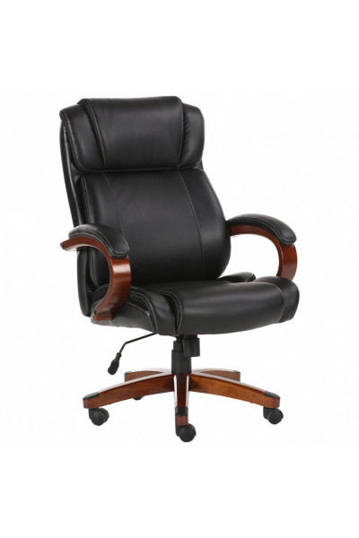 Кресло руководителя Brabix Premium Magnum EX-701 дерево/кожа, черное 531827