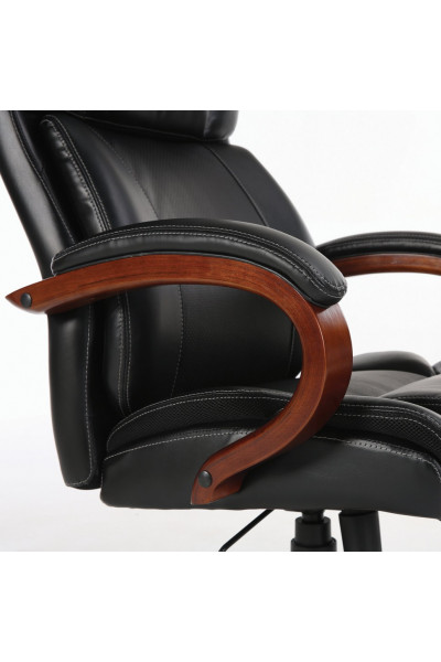 Кресло руководителя Brabix Premium Magnum EX-701 дерево/кожа, черное 531827