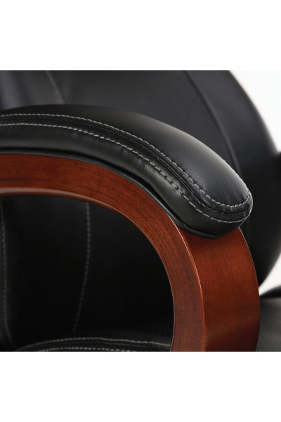 Кресло руководителя Brabix Premium Magnum EX-701 дерево/кожа, черное 531827