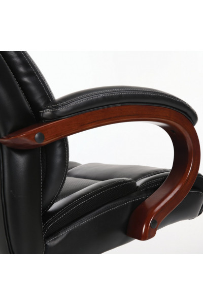 Кресло руководителя Brabix Premium Magnum EX-701 дерево/кожа, черное 531827