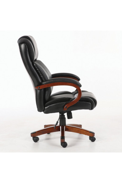Кресло руководителя Brabix Premium Magnum EX-701 дерево/кожа, черное 531827
