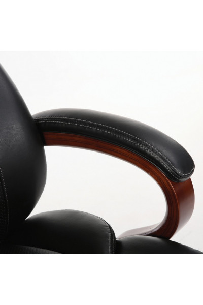 Кресло руководителя Brabix Premium Magnum EX-701 дерево/кожа, черное 531827