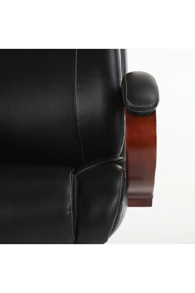 Кресло руководителя Brabix Premium Magnum EX-701 дерево/кожа, черное 531827